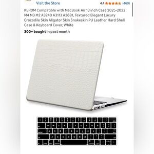 White Textured Laptop Case with Keyboard Cover MacBook